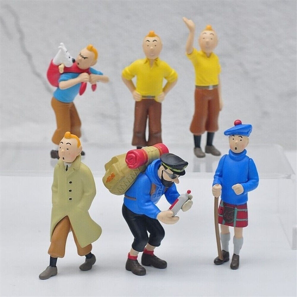 The Adventures of Tintin Series#3 6 PCS/Set Action Figures each w/Factory Tag