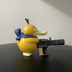 Trumpet Psyduck Gatling Gun Figure Toy Cute Duck Collection Figurine