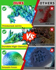 12″ 3D Printed Dragon Egg, Cool 3D Printer Articulated Crystal Dragon Toys fo…