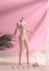 1:6 Female Pale Skin Large Bust Breast Figure Flexible Seamless 12 inch Body Toy