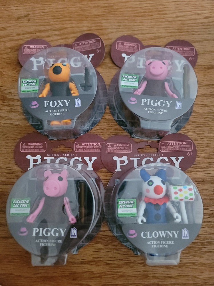 Lot of 4 Roblox 2 PIGGY Clowny Foxy 3.5” Series 1 NEW w/ Exclusive DLC Code