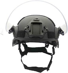 LEJUNJIE Tactical MICH 2000 Fast Helmet with Clear Riot Visor One Size, BK
