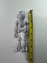 3D Printed Articulated Robot Figure Poseable Desk Toy Silver ~ 7”