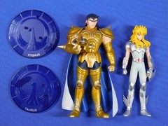 KNIGHTS OF THE ZODIAC SAINT SEIYA SET OF 2 TAURUS ALDEBARAN CYGNUS HYOGA BANDAI