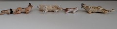 Schleich toy animal action figures german shepherd dog cat leopard wolf lot 5