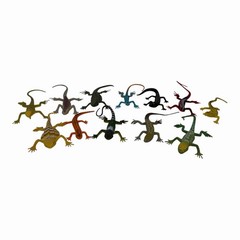 Guaishou Artificial Model Reptile Lizard Animal 12 Piece Set, Multi Color