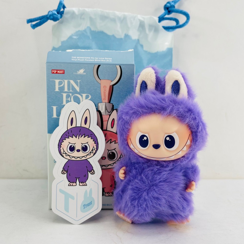 POP MART Labubu The Monsters Pin For Love Series Mini Vinyl Plush Doll Pendant T