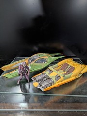 AOTC Star Wars Coruscant Chase Zam Wessell And Anakin Skywalker Speeders 3.75″