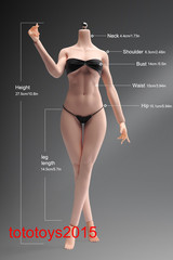 US YM508 1/6 Female Flexible Seamless Silicone Fitness Body Pale Detail Figure