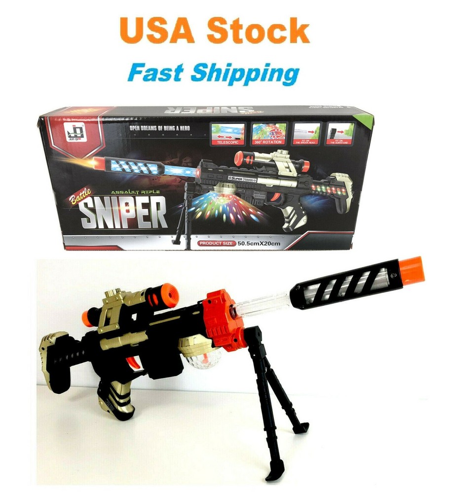 Electronic Toy Gun, Battle Sniper, Assault Rifle, Sparkling Lights/Sound, 20”