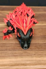 3D Printed Black and Red 24″ Crystal Dragon