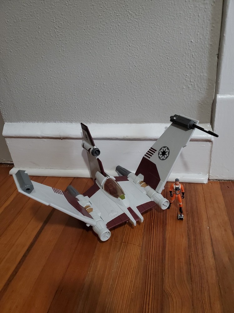 2008 Star Wars V-19 Torrent Starfighter W/ Jorg Sacul Pilot Missing 1 Missile