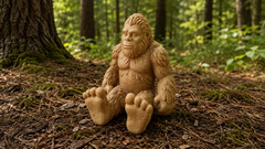 3D Printed Sitting Bigfoot Sasquatch Figurine Statue – Cryptid Collectible Decor