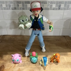 2001 Hasbro Pokemon 11 1/2 In Talking Ash Ketchum Think Chip, Tested, Set-5