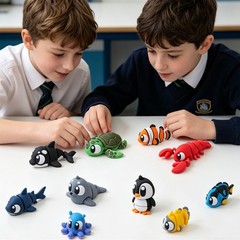 10PCS 3D Printed Ocean Animals Set for Goodie Bag Stuffers, Fidget Sea Animals
