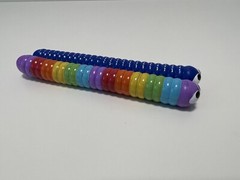 2 Slither io Plastic Bendable Snake Worm 2016 Figures Bonkers rainbow & blue