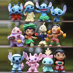 HOT 12pcs/set Stitch Scrump Lilo 5-7cm PVC Anime Figure Cartoon Characters Gift