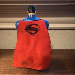 DC Comics Superman Action Figure w/ Red Cape, Plastic/Fabric, Blue Red Yellow