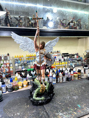 Archangel Michael Statue – Hand-Painted Resin Angel Figurine