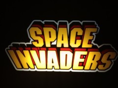 Retro Space Invaders logo lightbox sign light box display for collection display