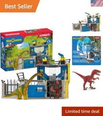 Dinosaur Toys Science Playset – 33-Piece Set Research Station with Brachiosau…