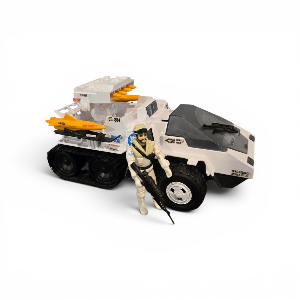 1985 G.I. Joe Snow Cat With Frostbite Driver. Complete. Hasbro ARAH. Read