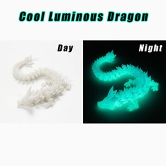 3D Printed Crystal Articulated Dragon Home Office Desktop Fish Tank Fidget Toys