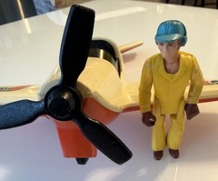 Vintage 1974 Fisher Price Adventure People Daredevil Sport Plane Pilot #306 Toy!
