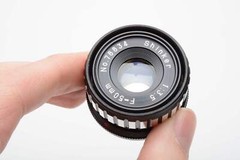 Shinker 50mm f3.5 Enlarging lens in jewel case, Mint-