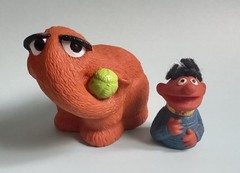 Mixed Lot of 6 Sesame Street Figures 1970s, 1990s, 2000s – Snuffy Ernie Cookie