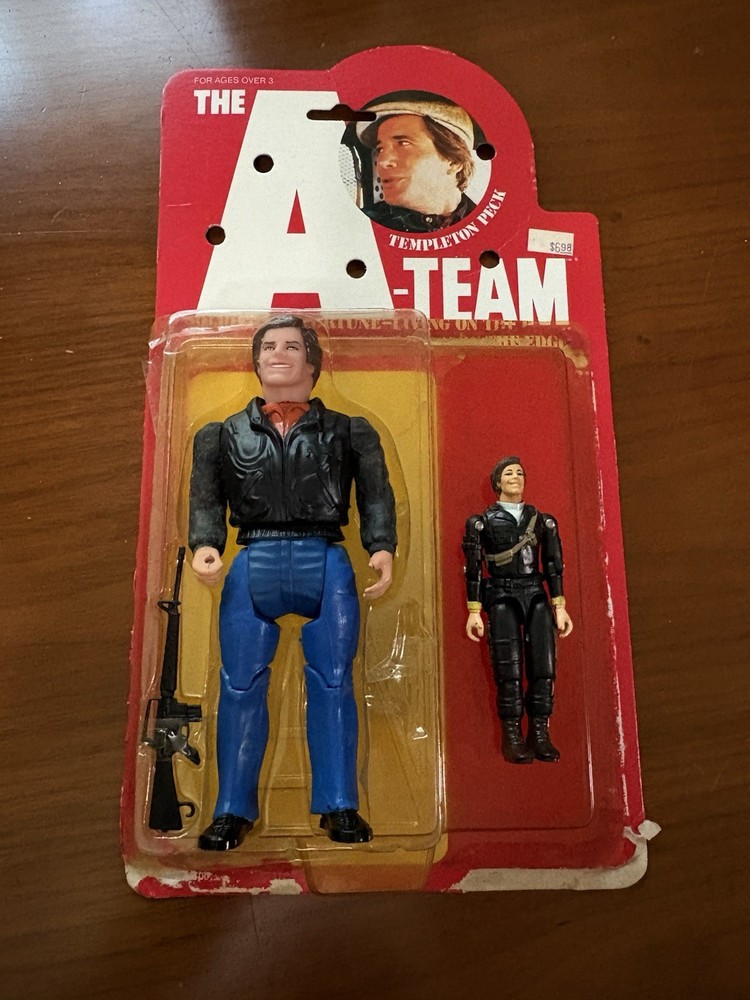 Vjntage A-Team Face Templeton Peck Bundle w/ Box. 6in and 3.75in Action Figures