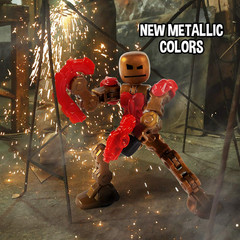 Klikbot, Complete Set of 4 Poseable Action Figures with Weapons, Translucent, Cr