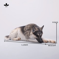 JXK Lying German Shepherd Dog Model Pet Animal Figure Collection 1:6 Scale