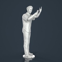 Unpainted Painted resin figurine. Man guy fan supporter 1/18 1/24 1/43 1/32