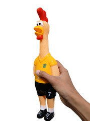 Set of 4 Unique Rubber Chicken Toys – Squeaky fun screaming 12.5″ – Soccer Style