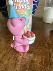 Sonny Angel Happy Birthday Pink Bear With Cake 100% Authentic New Open Box .