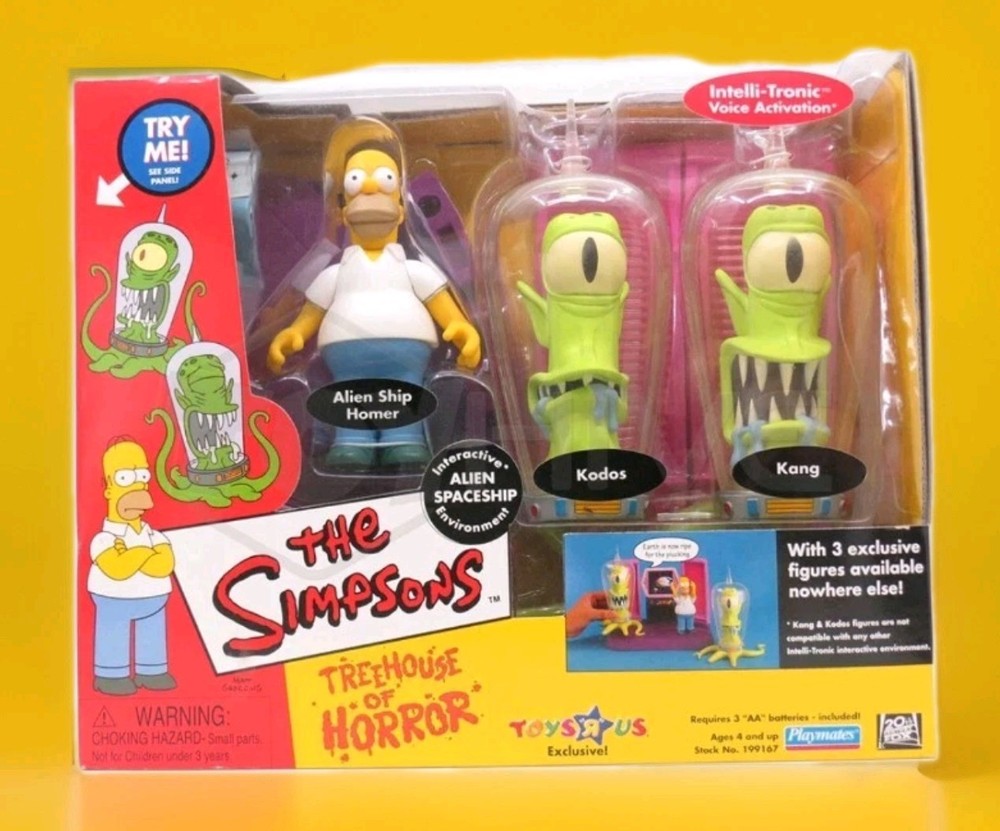 W@W NeW Boxed Simpsons Treehouse of Horror Alien Spaceship Homer, Kang and Kodos