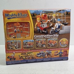 Mighty World Construction Site 8614 Playset 3 Figures Scaffolding Tools 48pc Inc
