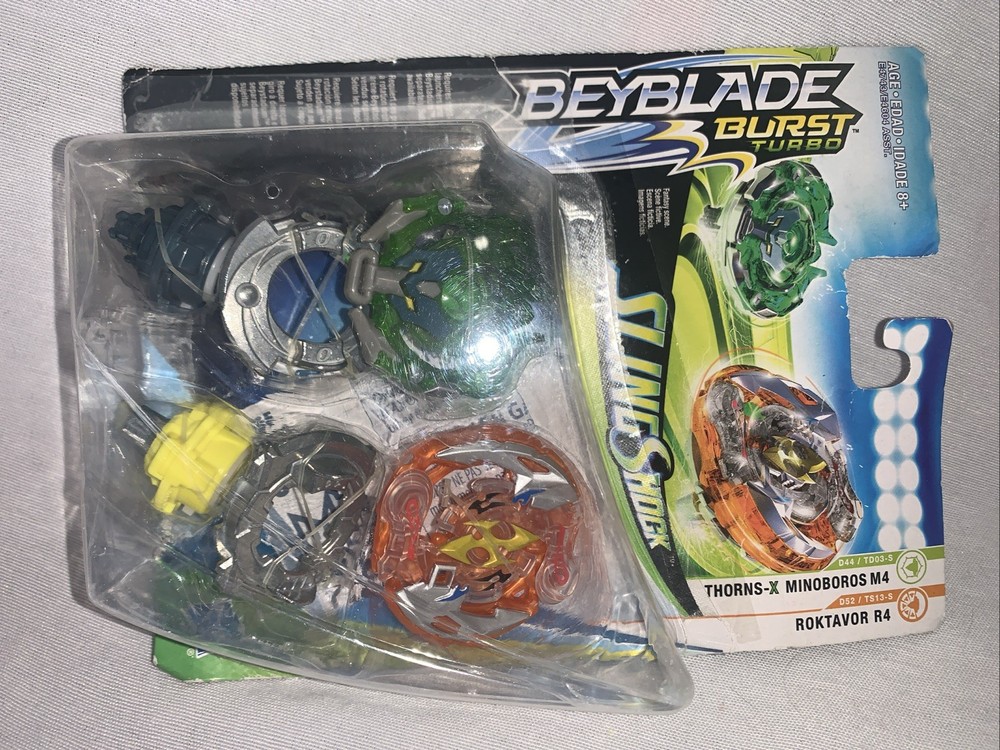 Beyblade Burst Turbo slingshock dual pack Thorns X and Roktavor R4 new