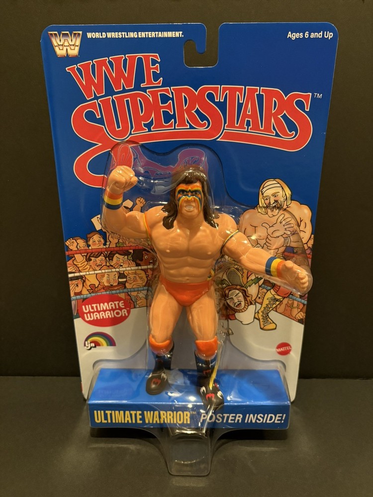 WWE LJN MATTEL SUPERSTARS ULTIMATE WARRIOR ACTION FIGURE BLUE CARD