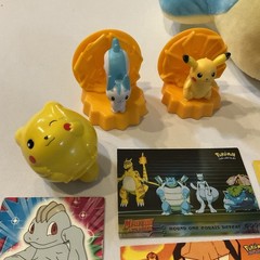 Pokemon Mixed Lot of 14 Items: Figures, Cards, Lapras Plush, VTG Pencil, Book