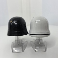 Star Wars Diecast Lot of 6 Black Silver Red Mini Helmets Stands Plastic Scratch