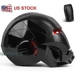 Full Black Iron Man 1:1 MK5 Helmet Mask Jarvis Deformable Voice Control Wearable