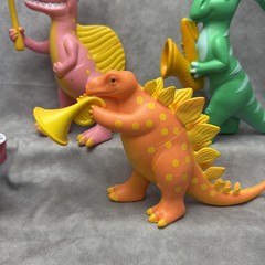 Lot of 5 Ankyo Target Party Animals figures Dinosaurs Purple Pink Red Green B10
