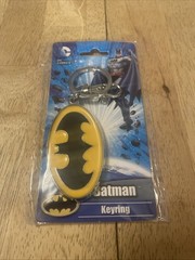 DC Comics Batman Logo Black/Yellow Keyring / Keychain NEW NIP