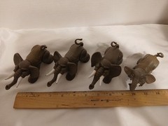 (Lot Of 4)~1995~ F-P Inc. ~Elephant~Hard Gray Rubber Figure (Indonesia)