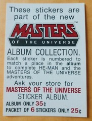 1983 MOTU STICKER ALBUM / PACKET ADVERTISING INSERT PANINI MATTEL VERY RARE HTF!