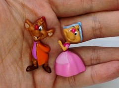 Disney Cinderella Jaq Gus Suzie Perla MICE 1.5” PVC Figure Lot of 4 Mini Toys (A