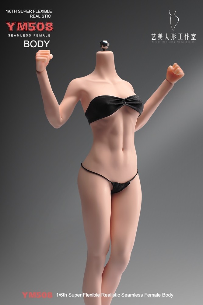 YM508 1/6 Female Seamless Silicone Fitness Body Pale Detail Flexible 12″ Figure