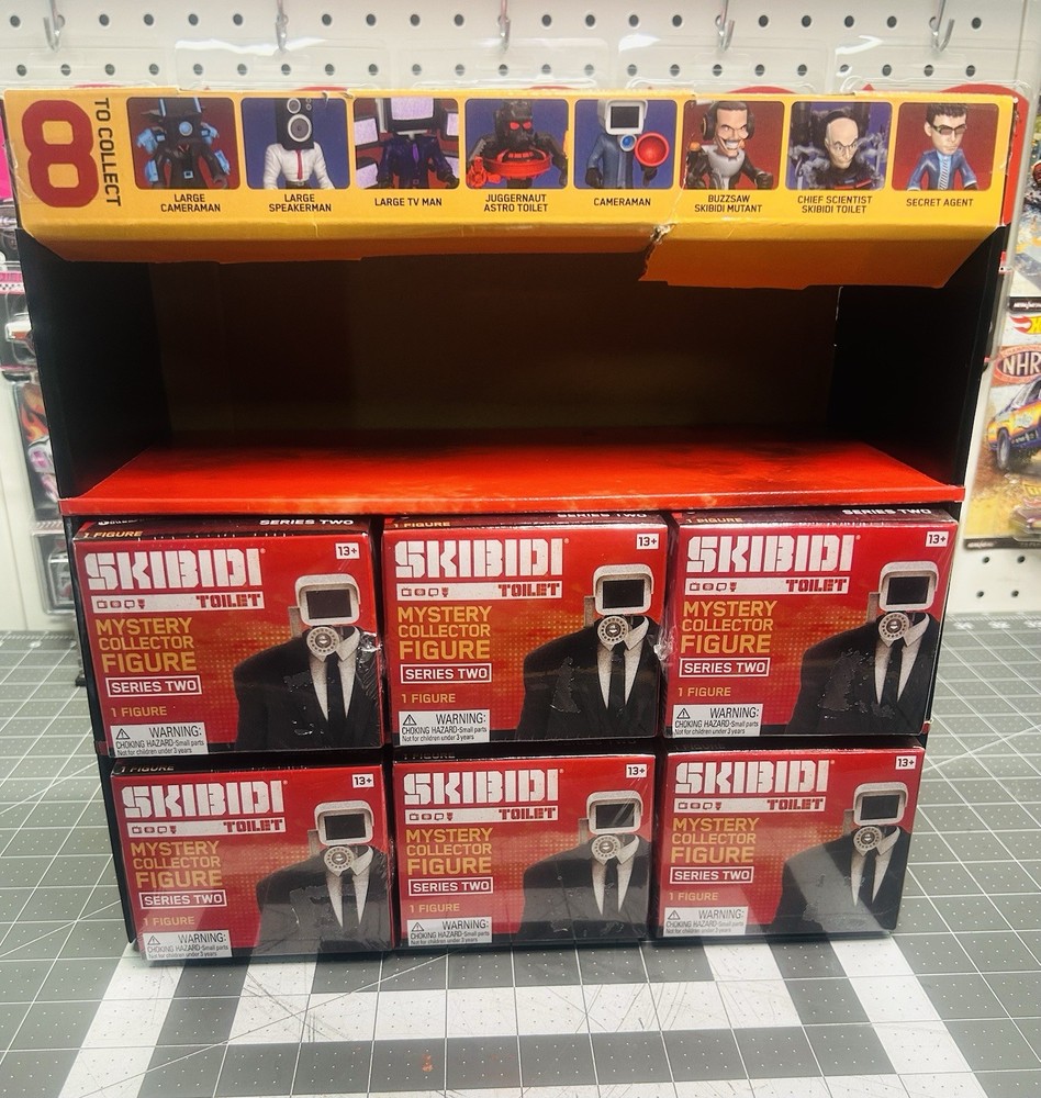 6 Skibidi Toilet Mystery Collector 2025 Series 2 Two blind pack set with Display